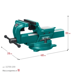 KRAFTOOL  Forge-155/200, с регулировкой компенсации люфта, кованые стальные тиски (32700-200) 32700-200