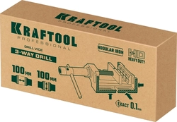 KRAFTOOL  100 мм, трехсторонние, станочные сверлильные тиски (32716-100) 32716-100