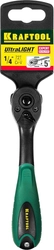 KRAFTOOL  1/4″, 72 зубца, пластиковое покрытие, трещотка для торцовых головок (27796-1/4) 27796-1/4_z02