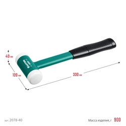 KRAFTOOL  Dead Blow, 30 мм, 450 г, безынерционный молоток (2078-40) 2078-40