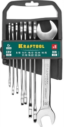 KRAFTOOL  8 шт, 8 - 24 мм, набор рожковых гаечных ключей (27033-H8C) 27033-H8C_z01