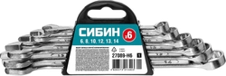СИБИН  6 шт, 6 - 14 мм, набор комбинированных гаечных ключей (27089-H6) 27089-H6_z01