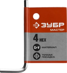 ЗУБР  4 мм, имбусовый ключ (27453-4) 27453-4