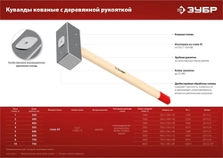 ЗУБР  2 кг, 360 мм, кованая кувалда (20112-2) 20112-2