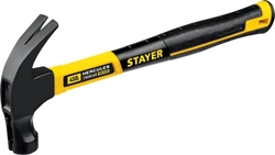 STAYER  Hercules-M, 450 г, молоток-гвоздодёр столярный с фиберглассовой рукояткой, Professional (2027-450) 2027-450_z01