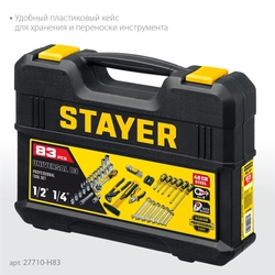 STAYER  UNIVERSAL 83, 83 предм., (1/2″+ 1/4″), универсальный набор инструмента, Professional (27710-H83) 27710-H83