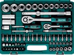 KRAFTOOL  X-Drive 82, 82 предм., (1/2″+1/4″), универсальный набор инструмента (27887-H82) 27887-H82_z03