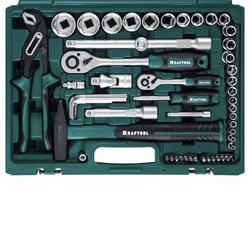 KRAFTOOL  EXTREM-76, 76 предм., (1/2″+3/8″+1/4″), универсальный набор инструмента (27889-H76) 27889-H76