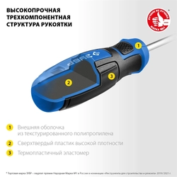 ЗУБР  SL6/PH2, переставная отвертка, Профессионал (25029) 25029