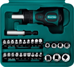 KRAFTOOL  Kompakt-29, с насадками, 29 предм., реверсивная отвертка (25556-H29) 25556-H29