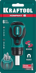 KRAFTOOL  Kompakt-6, 6 предм., с битами, реверсивная отвертка (26190-H7) 26190-H7
