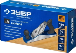 ЗУБР  250 х 60 мм, №4, двойной металлический рубанок, Профессионал (18505-25) 18505-25_z02