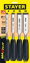 STAYER  Max-Cut, 4 предм, набор стамесок (1820-H4) 1820-H4