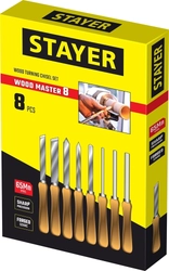 STAYER  Wood Master, 8 предм., набор ручных резцов по дереву, Professional (1836) 1836