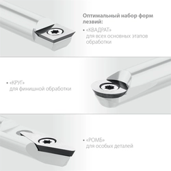 KRAFTOOL  Precision-3, 3 предм., набор ручных резцов по дереву (18369) 18369
