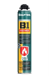 KRAFTOOL  FIRE STOP B1, 750 мл, пистолетная, огнестойкая, не залипающий клапан, 240°С, SVS, выход до 45 л, монтажная пена (41186) 41186_z01