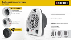 STEHER  2 кВт, тепловентилятор (SVE-2000) SVE-2000