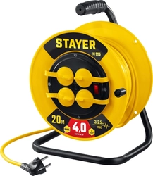 STAYER  М-325, ПВС, 3 х 2.5 мм2, 20 м, 4000 Вт, IP44, силовой удлинитель на катушке (55064-20) 55064-20
