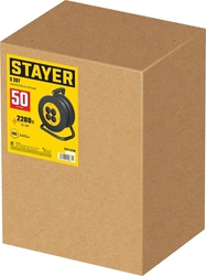 STAYER  S-207, ПВС, 2 х 0.75 мм2, 50 м, 2200 Вт, удлинитель на катушке (55073-50) 55073-50_z02