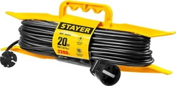 STAYER  MF-207, ПВС, 2 x 0.75 мм2, 20 м, 2200 Вт, силовой удлинитель-шнур на рамке (55018-20) 55018-20_z01