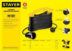 STAYER  MF-207, ПВС, 2 x 0.75 мм2, 50 м, 2200 Вт, силовой удлинитель-шнур на рамке (55018-50) 55018-50_z01