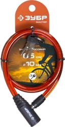ЗУБР  650 мм, d 10 мм, 3 ключа, тросовый замок (37263-65) 37263-65