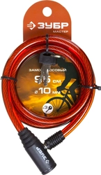 ЗУБР  950 мм, d 10 мм, 3 ключа, тросовый замок (37263-95) 37263-95