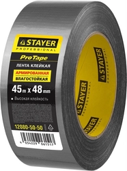 STAYER  48 мм, 45 м, серебристая, армированная лента, Professional (12080-50-50) 12080-50-50