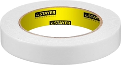 STAYER  19 мм, 5 м, белая, на вспененной основе, двухсторонняя клейкая лента, Professional (12231-19-05) 12231-19-05