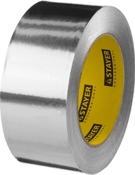 STAYER  ProTape 50 мм, 50 м, до 120 °С, самоклеящаяся алюминиевая лента, Professional (12268-50-50) 12268-50-50