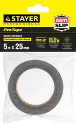 STAYER  25 мм, 5 м, черная, противоскользящая клейкая лента, Professional (12270-25-05) 12270-25-05