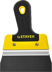 STAYER  PROFlat, 150 мм, усиленная алюминиевая направляющая, двухкомпонентная ручка, анодированный, фасадный шпатель, Professional (10045-15) 10045-15