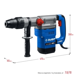 ЗУБР  45 мм, 1350 Вт, АВТ, перфоратор SDS-Max, Профессионал (ЗПМ-45-1350 ЭВ) ЗПМ-45-1350 ЭВ