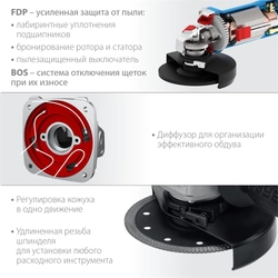 ЗУБР  1100 Вт, d125 мм, УШМ, Профессионал (УШМ-П125-1100) УШМ-П125-1100