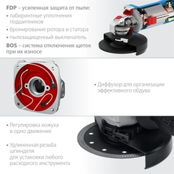 ЗУБР  900 Вт, d125 мм, УШМ, Профессионал (УШМ-П125-900) УШМ-П125-900