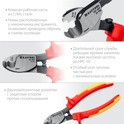 KRAFTOOL  KS-16V, d 9мм, 160мм, кабелерез (23333-16V) 23333-16V