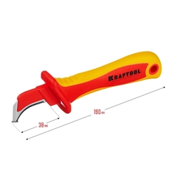 KRAFTOOL  KN-7, 1000 В, изогнутый, диэлектрический нож электрика (45400) 45400
