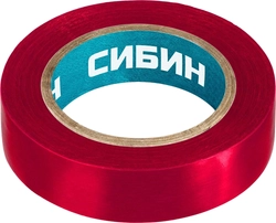 СИБИН  15 мм х 10 м, 5 000 В, красная, изолента ПВХ (1235-3) 1235-3
