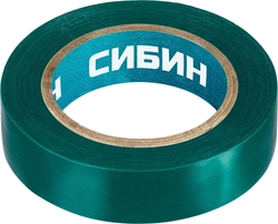 СИБИН  15 мм х 10 м, 5 000 В, зеленая, изолента ПВХ (1235-4) 1235-4
