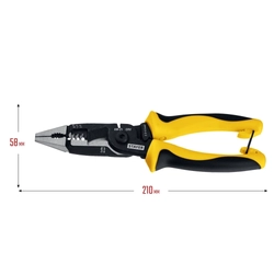 STAYER  XM-21, резка d 14мм, зачистка 0.75 – 25 мм2, кримпер 2.5 мм2, плоскогубцы 210 мм, многофункциональные клещи, Professional (23342-21) 23342-21