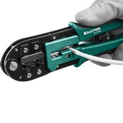 KRAFTOOL  RJ-Pro, (RJ45, RJ11,RJ12), универсальный кримпер (22698) 22698