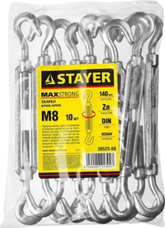 STAYER  DIN 1480, М8, 10 шт, талреп крюк-крюк (30525-08) 30525-08