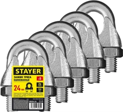 STAYER  DIN 741, 24 мм, 5 шт, зажим троса (30535-24) 30535-24