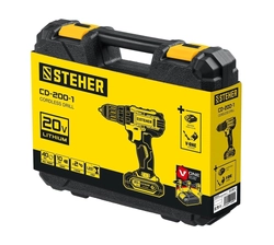 STEHER  V1, 20 В, 40 Н·м, 1 АКБ (2 А·ч), дрель-шуруповерт, кейс (CD-200-1) CD-200-1