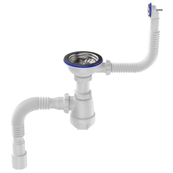 B0139 Сифон для мойки 3½"х40 с круглым переливом с гофротрубой 40х40-50 т тт000015815