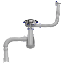 B0139 Сифон для мойки 3½"х40 с круглым переливом с гофротрубой 40х40-50 т тт000015815