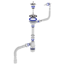 B0139 Сифон для мойки 3½"х40 с круглым переливом с гофротрубой 40х40-50 т тт000015815