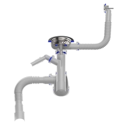 B0140 Сифон для мойки 3½"х40 с круглым переливом, отводом для стир. маш. и гофротрубой 40х40-50 т тт000017775