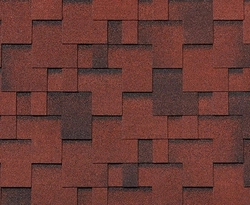 Черепица гибкая RoofShield Фемили Эко Лайт Модерн красный с оттенением GL 233653